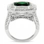 SS002 - Silver 925 Sterling Silver Ring with Synthetic Synthetic Glass in Emerald