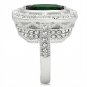 SS002 - Silver 925 Sterling Silver Ring with Synthetic Synthetic Glass in Emerald