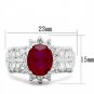 SS009 - Silver 925 Sterling Silver Ring with AAA Grade CZ in Ruby