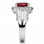 SS009 - Silver 925 Sterling Silver Ring with AAA Grade CZ in Ruby