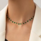St. Patrick's Day Vintage Irregular Green Pendant Necklace Neck Chain Choker Green