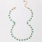 St. Patrick's Day Vintage Irregular Green Pendant Necklace Neck Chain Choker Green
