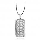 Stainless Steel 1.45ct CZ Dog Tag Necklace PST12960