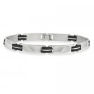 Stainless Steel and Rubber Accented Men's Bracelet BST11023