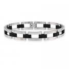 Stainless Steel and Rubber Bike Chain Men's Link Bracelet BST11010