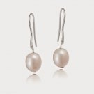 Stainless Steel Baroque Freshwater Cultured Pink Pearl Dangle Earrings EST13082FPPL