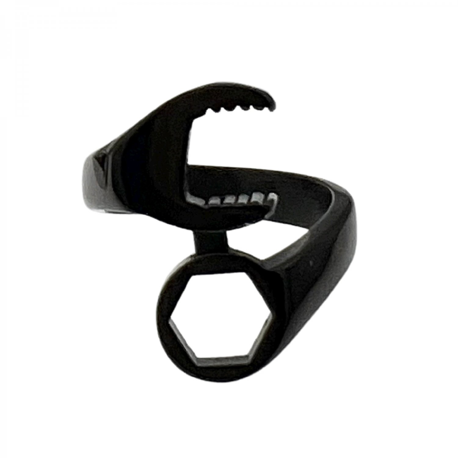 Stainless Steel Black Wrench Ring - SCR0236