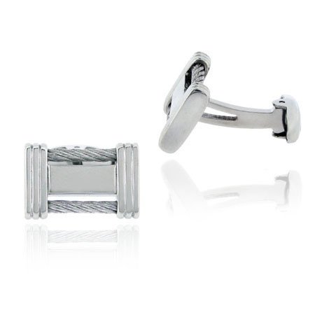 Stainless Steel Cable Design Men's Cufflinks CL10969