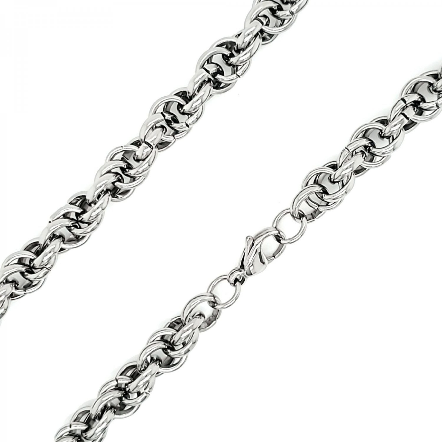 Stainless Steel Chain Necklace With Circle Knots - CHN2444 8mm
