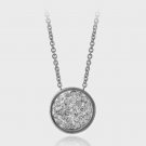 Stainless Steel Crystal Circle Necklace P12832CR