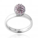 Stainless Steel Crystal Violet Fireball Ring Size 7 R12833V-7