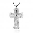 Stainless Steel CZ Bold Cross Necklace PST12964
