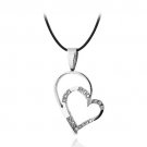 Stainless Steel CZ Floating Heart Necklace PST12934