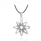 Stainless Steel CZ Flower Necklace PST12955