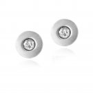 Stainless Steel CZ Round Stud Earrings EST12946