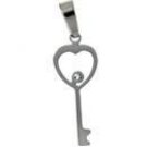 Stainless Steel CZ Thin Key Pendant - PDJ2232 Default Title