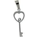 Stainless Steel CZ Thin Key Pendant - PDJ2232 Default Title