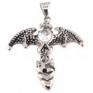 Stainless Steel Dragon Wings Cross With CZ Center Pendant - PDJ2001 Default Title
