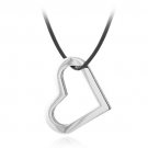 Stainless Steel Floating Open Heart Necklace PST12929