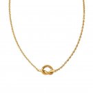 Stainless Steel Knot Women's Necklace Stylish Design 14K Gold Plated Jewelry Golden