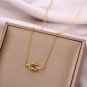 Stainless Steel Knot Women's Necklace Stylish Design 14K Gold Plated Jewelry Golden