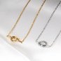 Stainless Steel Knot Women's Necklace Stylish Design 14K Gold Plated Jewelry Golden