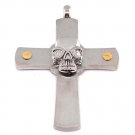 Stainless Steel Large Skull Cross With 18K Gold Plated Nails Pendant - PDL2042 Default Title
