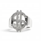 Stainless Steel Money Sign Mens Ring - SCR4115