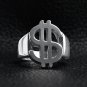 Stainless Steel Money Sign Mens Ring - SCR4115
