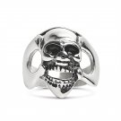 Stainless Steel Polished Skull Ring - SCR2059