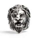 Stainless Steel Roaring Lion Head Ring - SCR3047