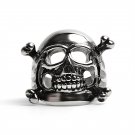 Stainless Steel Skull And Crossbones Ring - SCR3049