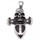 Stainless Steel Skull And Dagger Pendant - PDL2012 Default Title