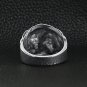 Stainless Steel Skull With Red CZ Eye and Eyepatch Ring - SCR2001