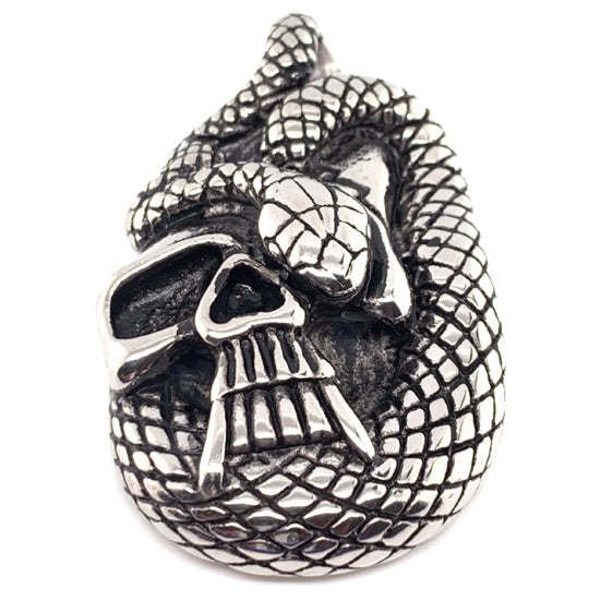 Stainless Steel Snake In Skull Pendant - PDL2002 Default Title
