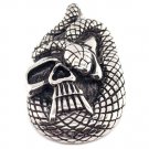 Stainless Steel Snake In Skull Pendant - PDL2002 Default Title
