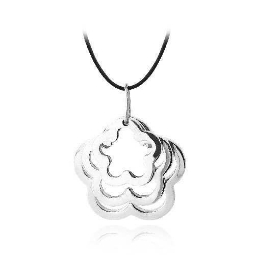 Stainless Steel Three Flower Necklace PST12952