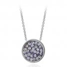 Stainless Steel Violet Crystal Necklace P12832V