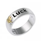 Sterling Silver & Gold Overlay Inspirational Four Leaf Clover 'Luck' Ring RT10707-7