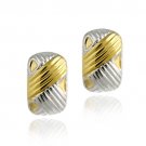 Sterling Silver & Gold Overlay Two Tone Weave Design Earrings ET9724