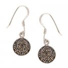 Sterling Silver & Marcasite Swirl Circle Dangle Earrings E10649