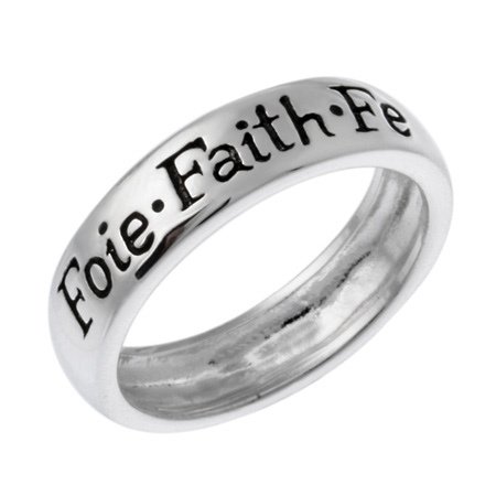 Sterling Silver 'Foie, Faith, Fe' Inspirational Ring R10692-9