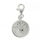Sterling Silver 'Love' & Heart Circle Charm CH10864