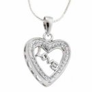 Sterling Silver 'Love' Open Heart Filigree Pendant P4436