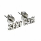 Sterling Silver 'Sexy' and 'Babe' Stud Earrings E9101