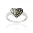 Sterling Silver .11ct. TDW Champagne Diamond Heart Ring R11172M6-6