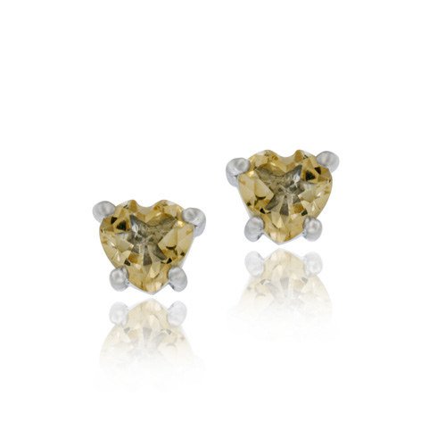 Sterling Silver .80ct Citrine 5mm Heart Stud Earrings E11922C