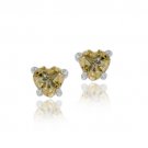 Sterling Silver .80ct Citrine 5mm Heart Stud Earrings E11922C