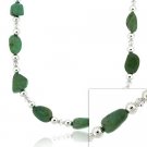 Sterling Silver .925 Bead Genuine Turquoise Swarovski Elements Stone Necklace N9852M