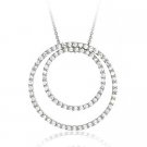Sterling Silver .925 cz Diamond cubic zirconia Eternity Pendant-Slide N10146